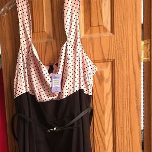 Retro pink and black dress size 26W NWT